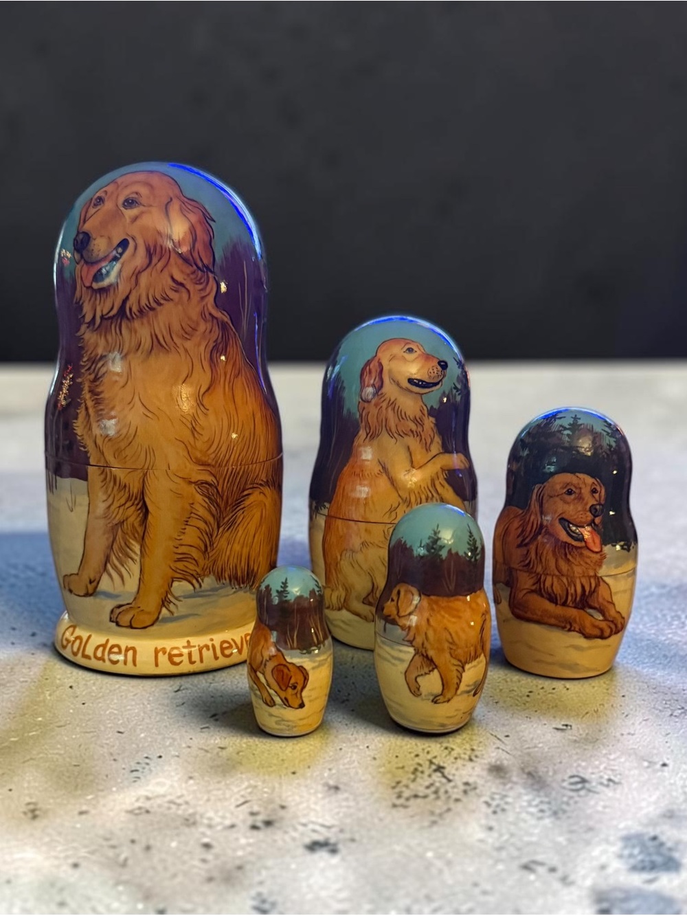 Golden Retriever Russian nesting dolls